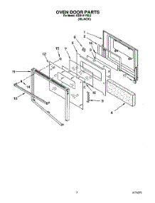 05 - Oven Door parts for Kitchenaid Oven KEBI141YBL2 from AppliancePartsPros.com