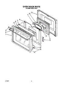 06 - Oven Door parts for Kitchenaid Oven KEMI371TBL2 from AppliancePartsPros.com