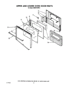 05 - Upper And Lower Oven Door parts for Kitchenaid Oven KEBS276XBL0 from AppliancePartsPros.com