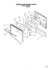 02 - Upper Oven Door parts for Kitchenaid Oven KEBI241YBL2 from AppliancePartsPros.com