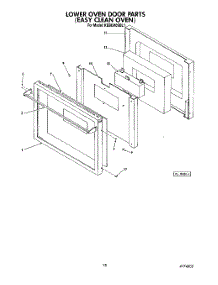 09 - Lower Oven Door parts for Kitchenaid Oven KEBS245SBL1 from AppliancePartsPros.com