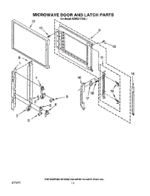 11 - Microwave Door And Latch parts for Kitchenaid Oven KEMS377XWH1 from AppliancePartsPros.com