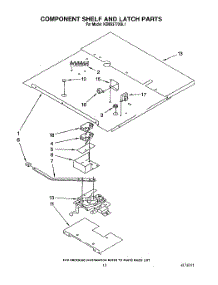 12 - Component Shelf And Latch parts for Kitchenaid Oven KEMS377XWH1 from AppliancePartsPros.com