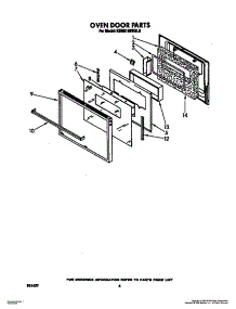 04 - Oven Door parts for Kitchenaid Oven KEBS146WBL0 from AppliancePartsPros.com