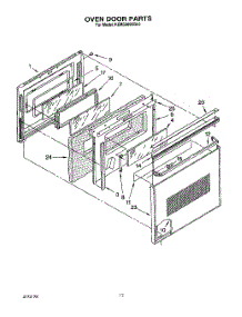 09 - Oven Door parts for Kitchenaid Oven KEMS306XWH0 from AppliancePartsPros.com