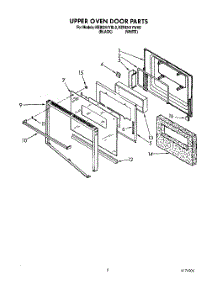 02 - Upper Oven Door parts for Kitchenaid Oven KEBI241YWH0 from AppliancePartsPros.com