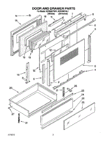 03 - Door And Drawer parts for Kitchenaid Range KERI500YWH1 from AppliancePartsPros.com