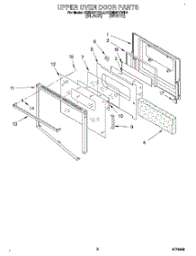 02 - Upper Oven Door parts for Kitchenaid Oven KEBI241YWH4 from AppliancePartsPros.com