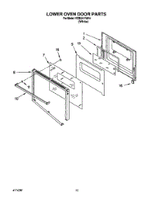 06 - Lower Oven Door parts for Kitchenaid Oven KEBI241YWH1 from AppliancePartsPros.com