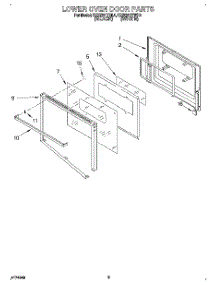 06 - Lower Oven Door parts for Kitchenaid Oven KEBI241YWH4 from AppliancePartsPros.com