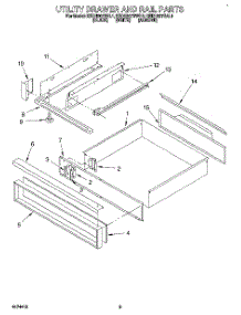 07 - Utility Drawer And Rail parts for Kitchenaid Range KEDH207BAL1 from AppliancePartsPros.com