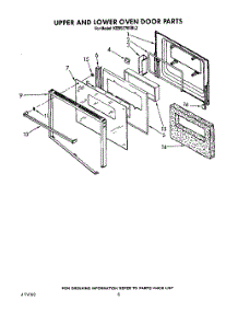 05 - Upper And Lower Oven Door parts for Kitchenaid Oven KEBS276XBL2 from AppliancePartsPros.com
