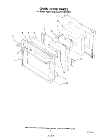 08 - Oven Door parts for Kitchenaid Oven KEBS276SBL2 from AppliancePartsPros.com