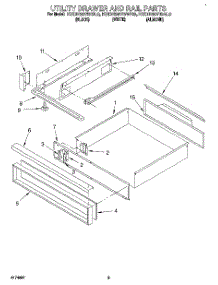 07 - Utility Drawer And Rail parts for Kitchenaid Range KEDH207BAL0 from AppliancePartsPros.com