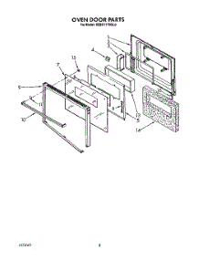 05 - Oven Door parts for Kitchenaid Oven KEBS177XWH0 from AppliancePartsPros.com