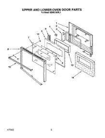 05 - Upper And Lower Oven Door parts for Kitchenaid Oven KEBS276XBL3 from AppliancePartsPros.com