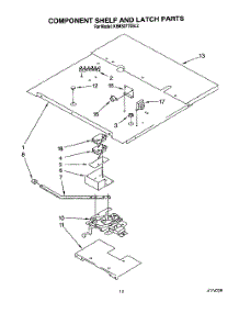 12 - Component Shelf And Latch parts for Kitchenaid Oven KEMS377XWH2 from AppliancePartsPros.com