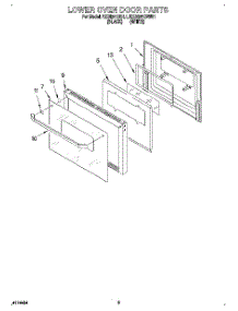 06 - Lower Oven Door parts for Kitchenaid Oven KEBI241BBL1 from AppliancePartsPros.com