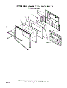 05 - Upper And Lower Oven Door parts for Kitchenaid Oven KEBS246XBL2 from AppliancePartsPros.com