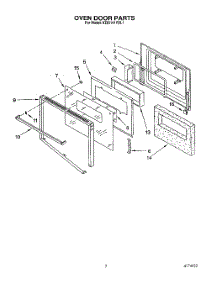 05 - Oven Door parts for Kitchenaid Oven KEBI141YBL1 from AppliancePartsPros.com