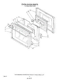 06 - Oven Door , Lit / Optional parts for Kitchenaid Oven KEMI371SBL0 from AppliancePartsPros.com