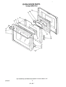 06 - Oven Door parts for Kitchenaid Oven KEMI371TBL3 from AppliancePartsPros.com