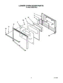 07 - Lower Oven Door parts for Kitchenaid Oven KEBI241XBL3 from AppliancePartsPros.com