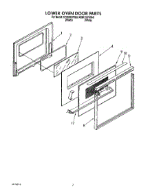 04 - Lower Oven Door parts for Kitchenaid Oven KEBI200YBL0 from AppliancePartsPros.com