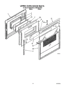 05 - Upper Oven Door parts for Kitchenaid Oven KEBI200YBL0 from AppliancePartsPros.com