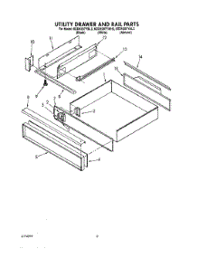 07 - Utility Drawer And Rail parts for Kitchenaid Range KEDH207YAL2 from AppliancePartsPros.com