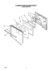 07 - Lower Oven Door parts for Kitchenaid Oven KEBI241YBL1 from AppliancePartsPros.com