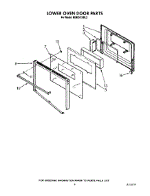 06 - Lower Oven Door parts for Kitchenaid Oven KEBI241XBL2 from AppliancePartsPros.com
