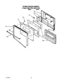 05 - Oven Door parts for Kitchenaid Oven KEBI141YWH0 from AppliancePartsPros.com