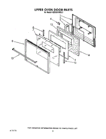 05 - Upper Oven Door parts for Kitchenaid Oven KEBI241WBL3 from AppliancePartsPros.com
