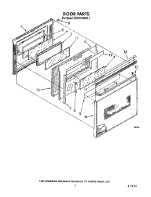 03 - Door parts for Kitchenaid Range KEDS100WWH2 from AppliancePartsPros.com