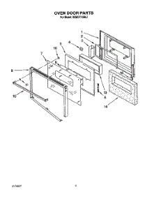 05 - Oven Door parts for Kitchenaid Oven KEMI371XBL2 from AppliancePartsPros.com