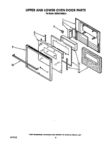 Upper And Lower Oven Door parts for Kitchenaid Range KEBS276WWH3 from AppliancePartsPros.com