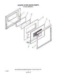 05 - Lower Oven Door parts for Kitchenaid Oven KEBI200VBL1 from AppliancePartsPros.com