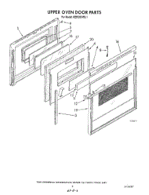 06 - Upper Oven Door parts for Kitchenaid Oven KEBI200VBL1 from AppliancePartsPros.com