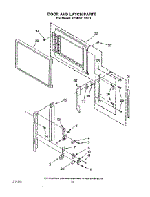 12 - Door And Latch parts for Kitchenaid Oven KEMI371XBL1 from AppliancePartsPros.com