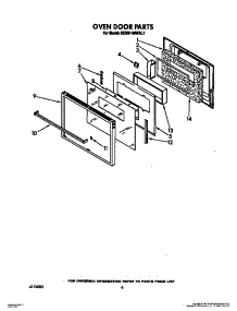 04 - Oven Door parts for Kitchenaid Oven KEBS146WBL1 from AppliancePartsPros.com
