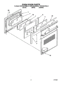 03 - Oven Door, Literature parts for Kitchenaid Range KEDH207BBL2 from AppliancePartsPros.com