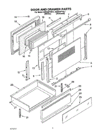 03 - Door And Drawer parts for Kitchenaid Range KERS507YAL1 from AppliancePartsPros.com