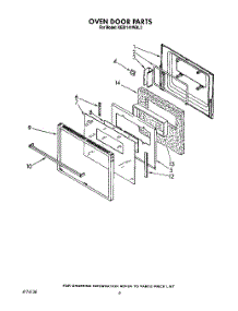 04 - Oven Door parts for Kitchenaid Oven KEBI141WBL3 from AppliancePartsPros.com
