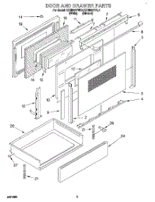 03 - Door And Drawer parts for Kitchenaid Range KERI500YAL4 from AppliancePartsPros.com