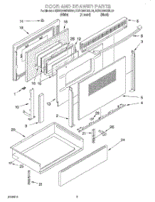 03 - Door And Drawer parts for Kitchenaid Range KESC300BAL10 from AppliancePartsPros.com