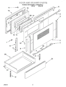 03 - Door And Drawer parts for Kitchenaid Range KERS507EWH2 from AppliancePartsPros.com