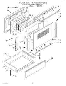 03 - Door And Drawer parts for Kitchenaid Range KERI500EWH2 from AppliancePartsPros.com