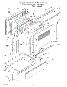 02 - Door And Drawer parts for Kitchenaid Range KERC601HBT1 from AppliancePartsPros.com