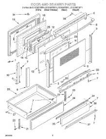 03 - Door And Drawer parts for Kitchenaid Range KESC307HBL1 from AppliancePartsPros.com